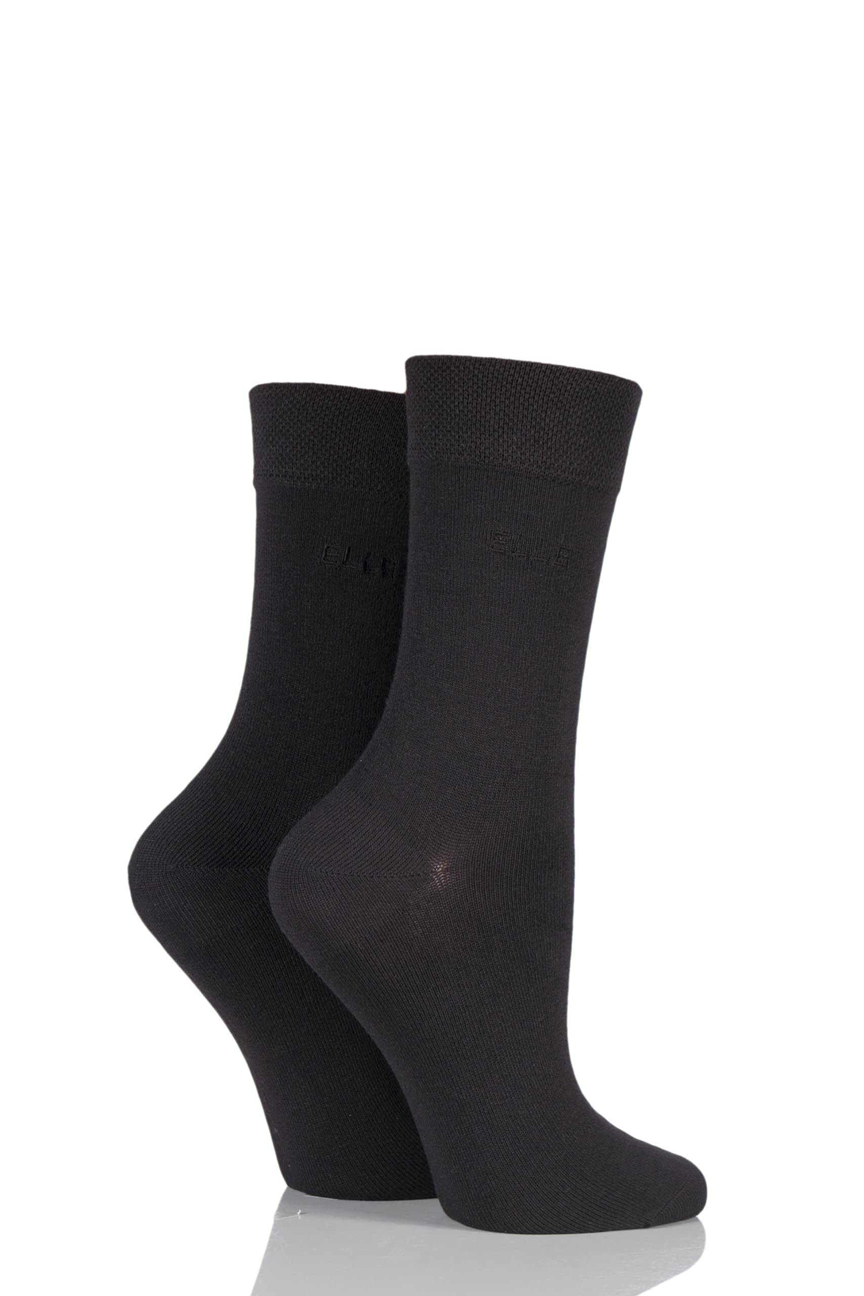 ELLE Ladies Bamboo Fibre Socks - Soft, Breathable & Cooling Plain Socks in a Multipack of 2 Pairs Sizes 4-8 Cocoa