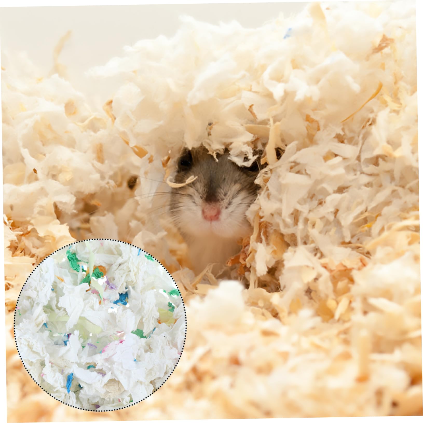 Happyyami Lettiera di Carta per Hamster 450g, 1 Sacchetto, Assorbente e Deodorante per Gabbia, Comoda per Piccoli Animali
