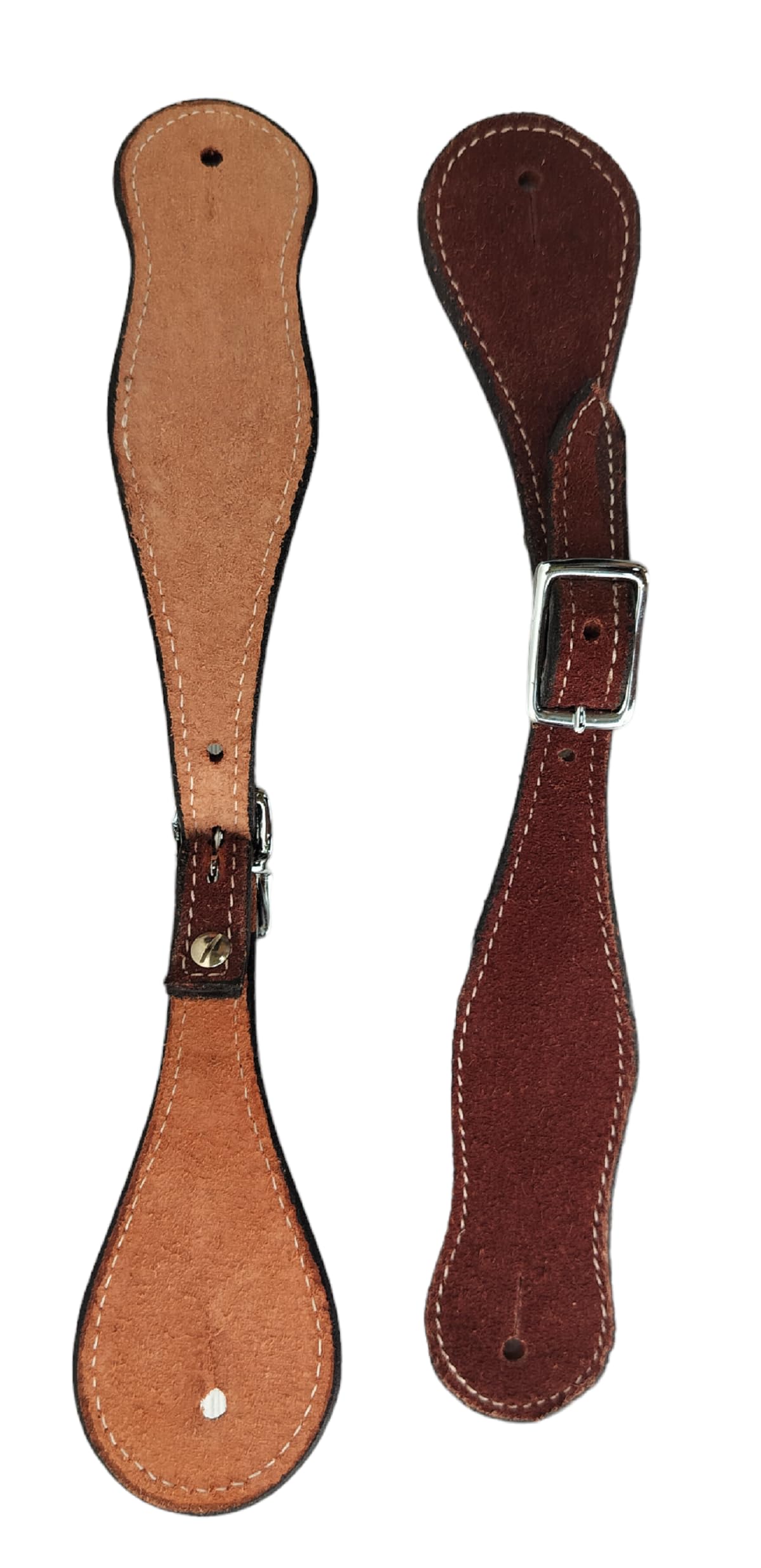 WEMBILS Leather Youth Spur Straps - Adjustable Durable & Stylish Pair for Men & Women (Brown)
