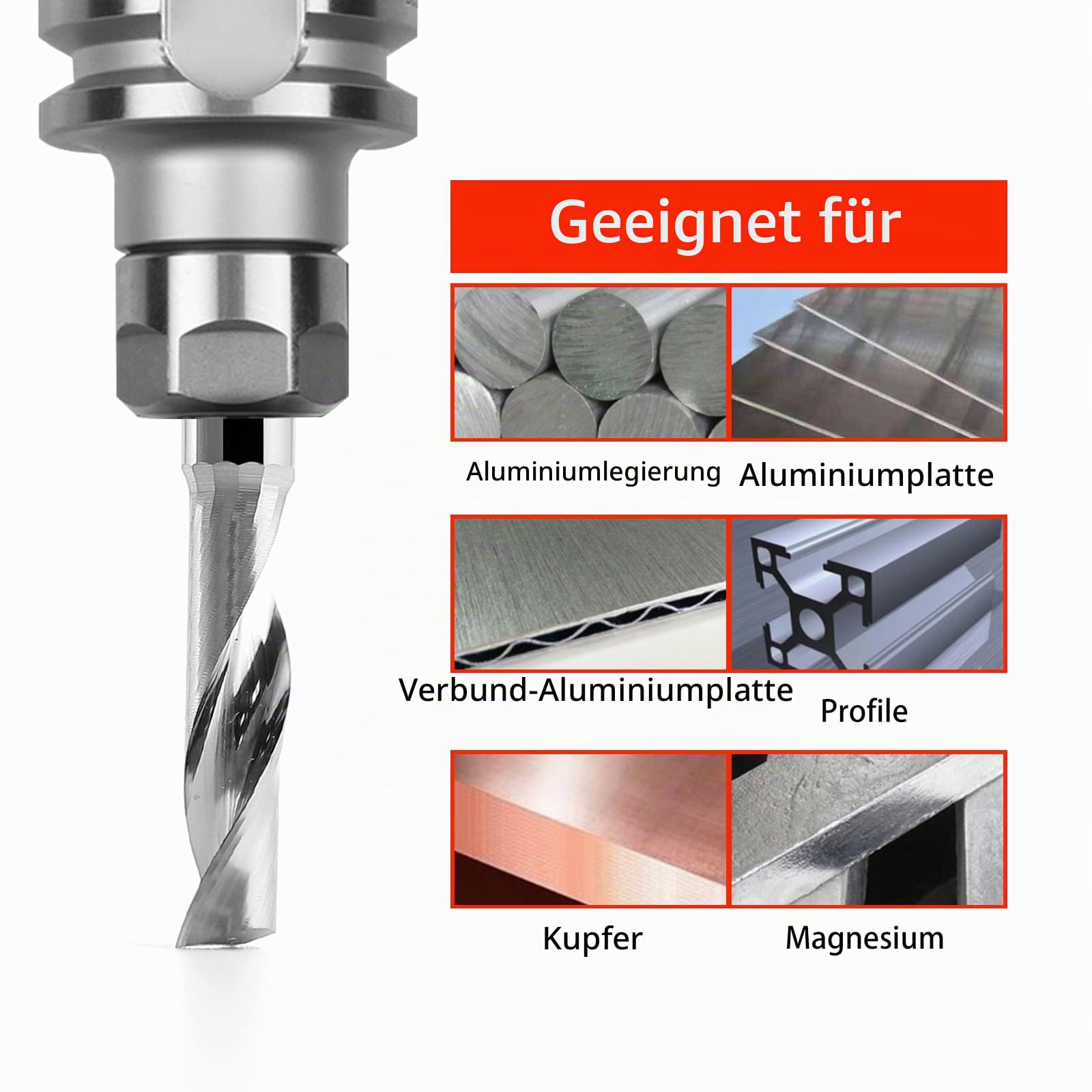 EU_HOZLY 3. 175 x 12 mm Einzelnut-Fräsfräser für Aluminium, CNC-Werkzeuge, Vollkarbid, 5 Stück