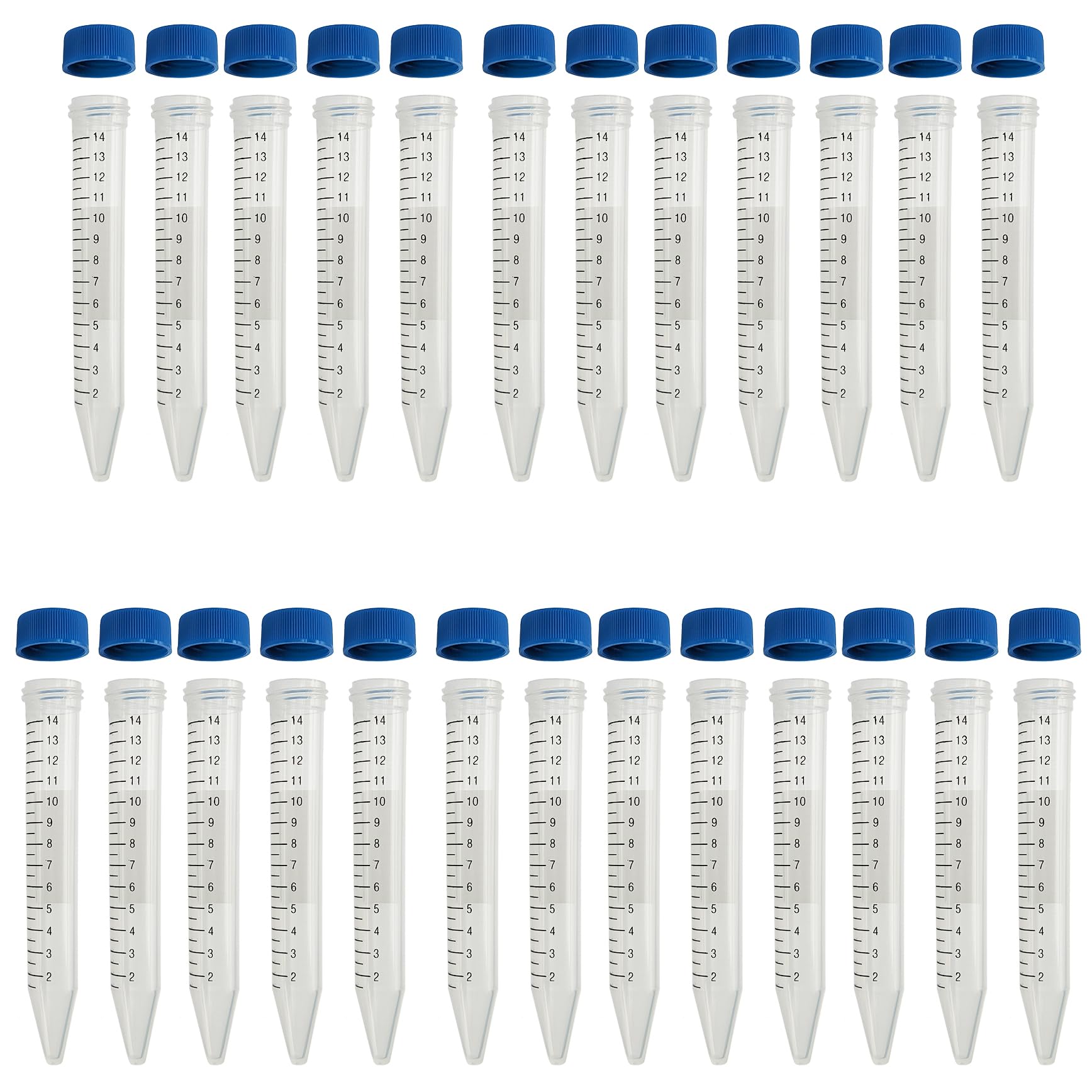 SciencePurchase 25 Pack 14mL Conical Graduated Plastic Centrifuge Tubes with Caps (5
