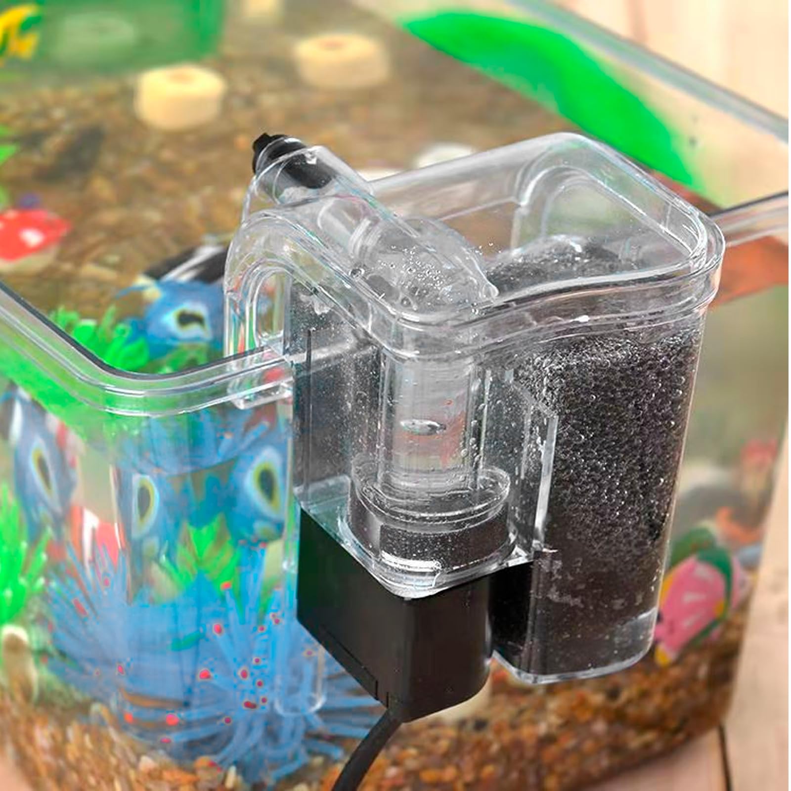 Sporgo Filtr zewnętrzny do akwarium: 250 l/h Regulowany filtr zewnętrzny do akwarium, filtr zewnętrzny ścienny do akwarium, filtr przepływowy zewnętrzny do akwarium na 30/60 litrów