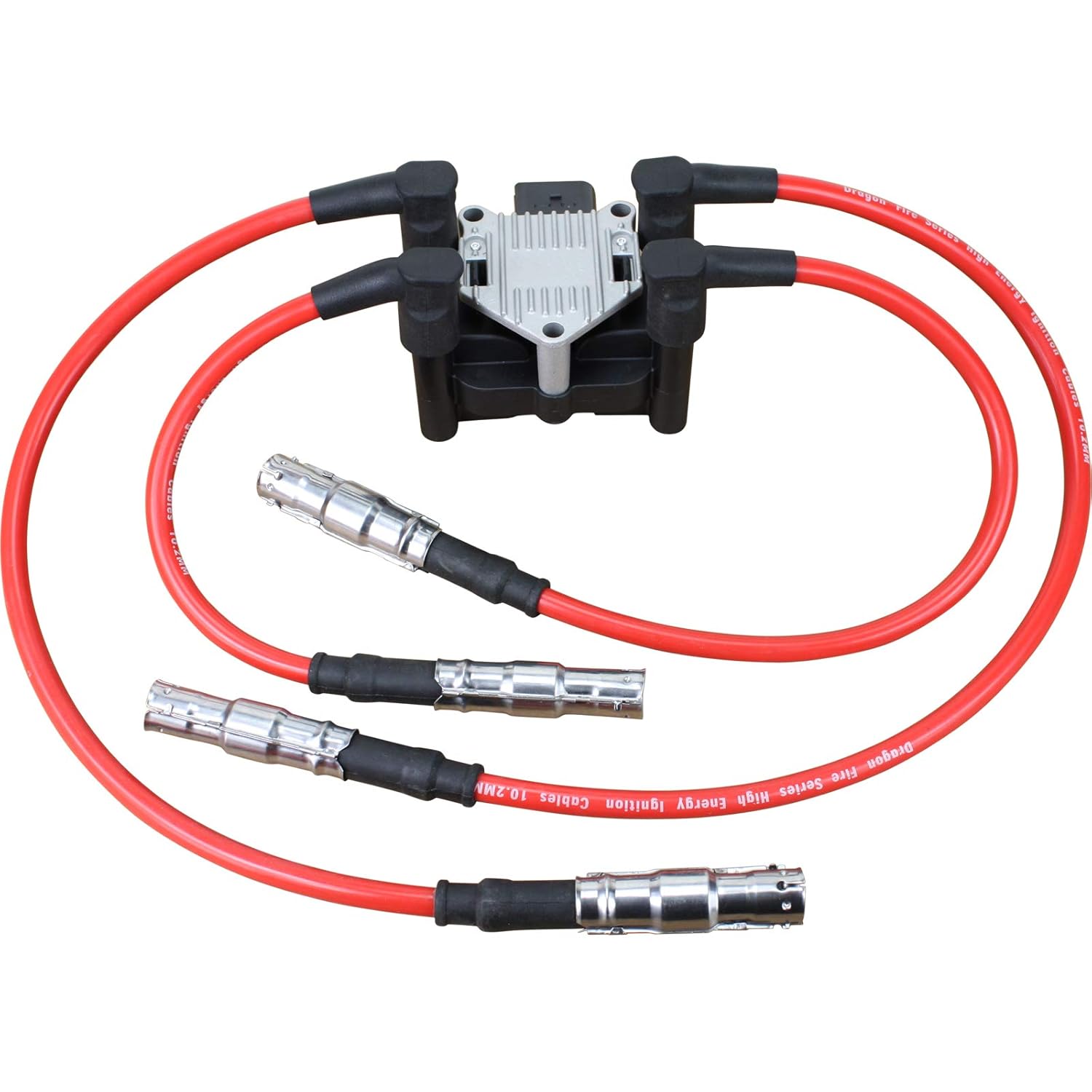 AIP Electronics Power Pack Ignition Coil Pack and Spark Plug Wire Set Compatible with 1998-2001 Volkswagen Jetta Golf Beetle 2.0L L4 OEM Fit Kit-1150