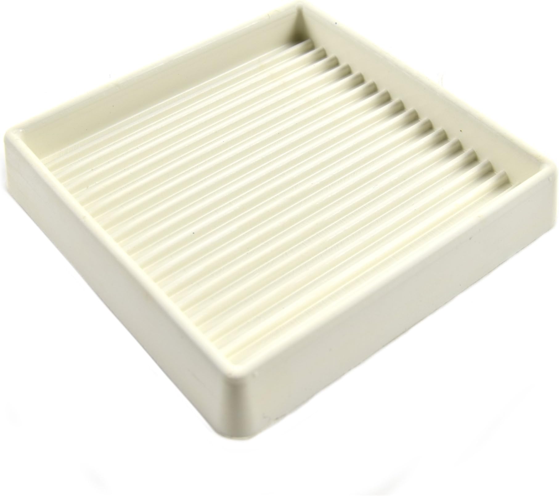 Caster Cups Rubber 3x3 Inches, White, Set of 4