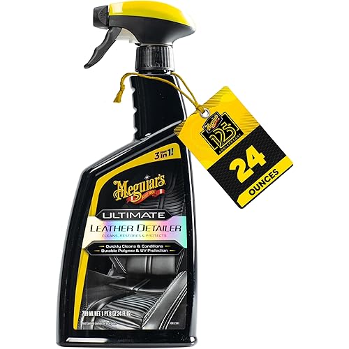 Meguiar's Ultimate Leather Detailer - The Ultimate Leather Care for Leather Seats - Leather Cleaner, Conditioner & Protectant in One - 24 Oz
