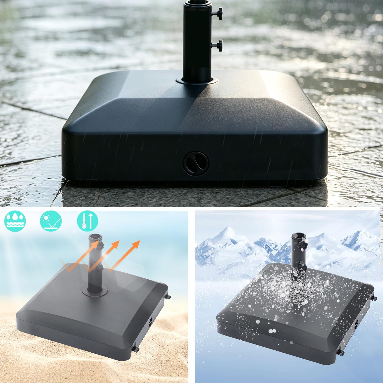 Questo Supporto per ombrellone appesantito, Base per ombrellone con rotelle