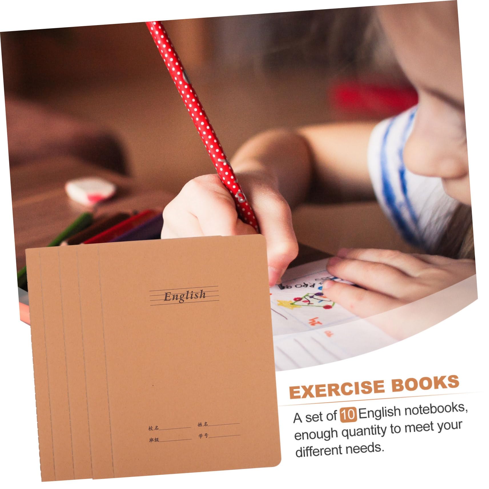 Tofficu Cuadernos de Ejercicios 10piezas de Papel para Estudiantes | Cuadernos de Práctica de Inglés, Libros para Tomar Notas y Inicio Libros, Decoracion Colegio