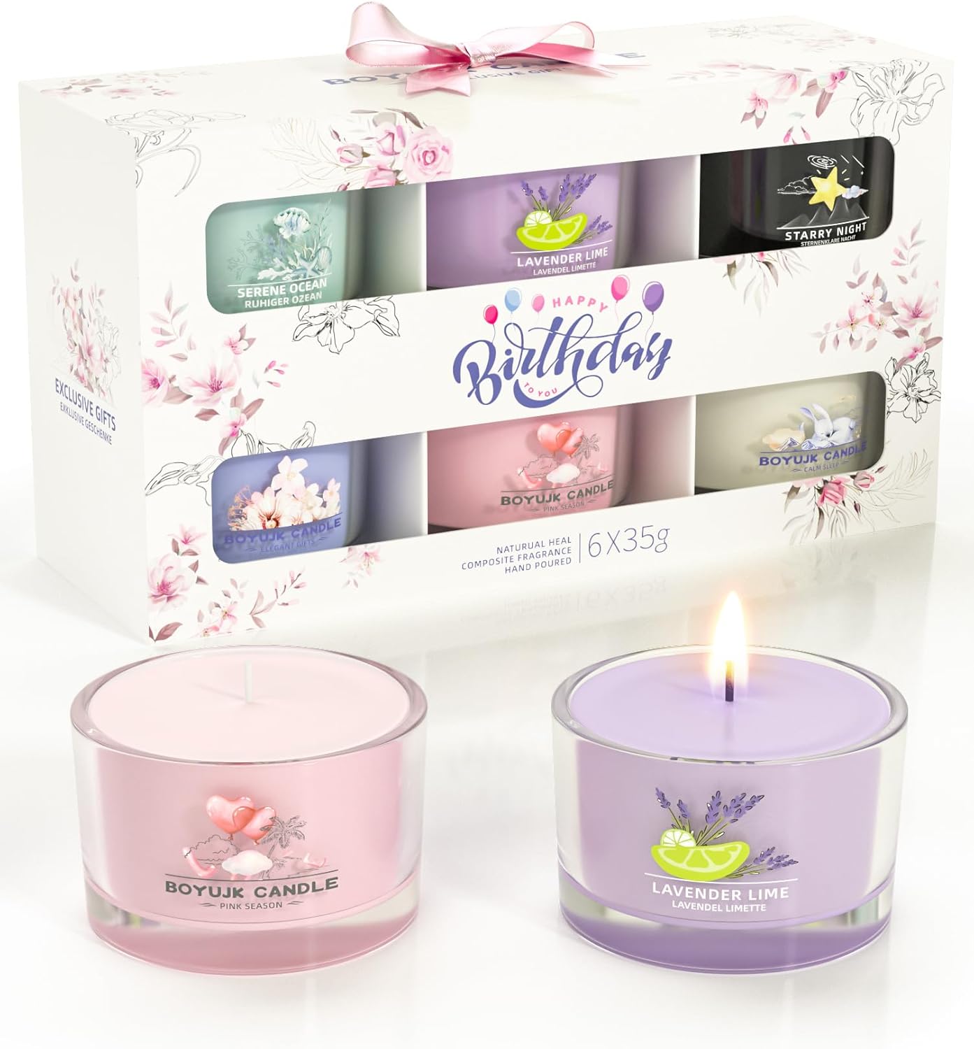 Birthday Gifts for Women Scented Candles Gift Set for Anxiety 6
