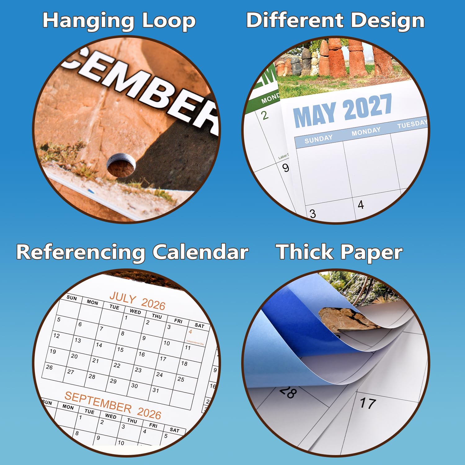 Gag Gifts - Lustiger Wandkalender 2025, Kalender 2025 mit dickem Papier, Januar 2025 - Dez. 2025, 61 x 30,5 cm (offen), am besten für weiße Elefanten-Gag-Geschenke - Nature's Di*ks