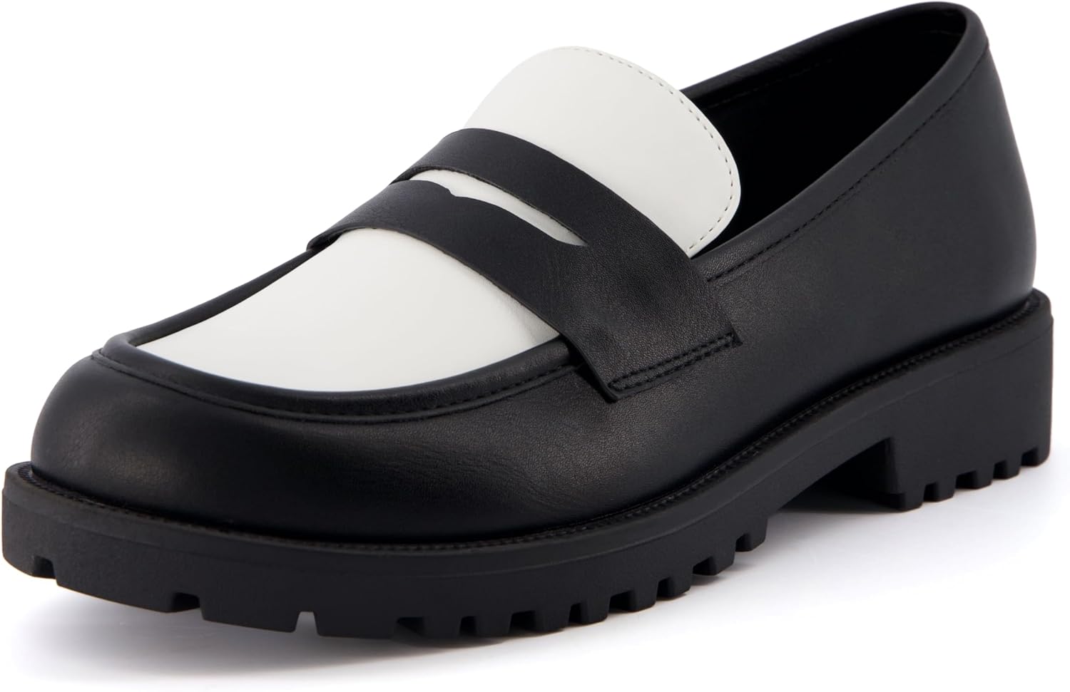 CUSHIONAIRE Women's Reggio Black/White Slip on Loafer +Memory Foam, Wide Widths Available