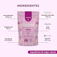 Vista 2 de Myo Inositol (0.14 oz) y D-Chiro Inositol (0.04 oz) Mezcla ideal 40:1 Duración 45 días con ácido fólico + vitamina D3 + zinc, suplemento