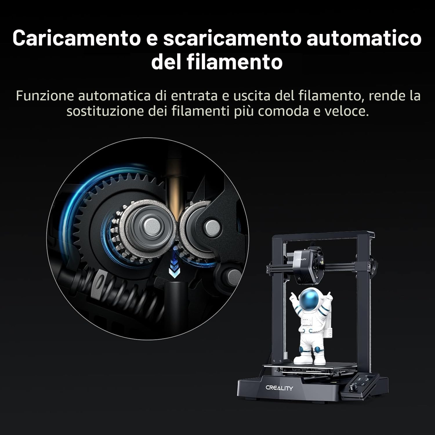 Creality Ender-3 V3 SE - Stampante 3D per principianti con livellamento automatico, estrusore Sprite Direct 250 mm/s, velocità di stampa 220 × 220 × 250 mm