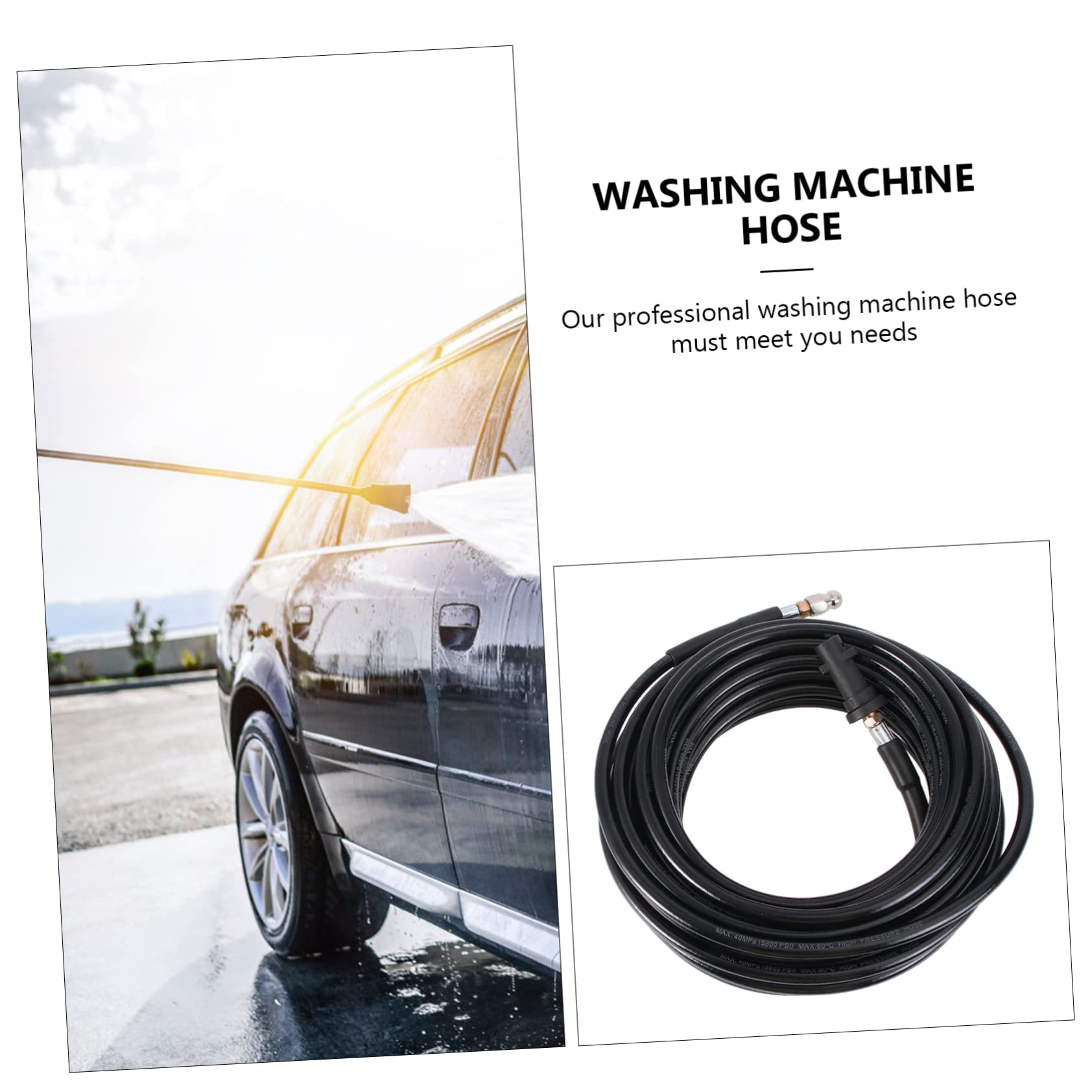 BESPORTBLE High Pressure Washer 15m Long Sewer Dredging Washing Hose Easy to Use for Washer Cleaning