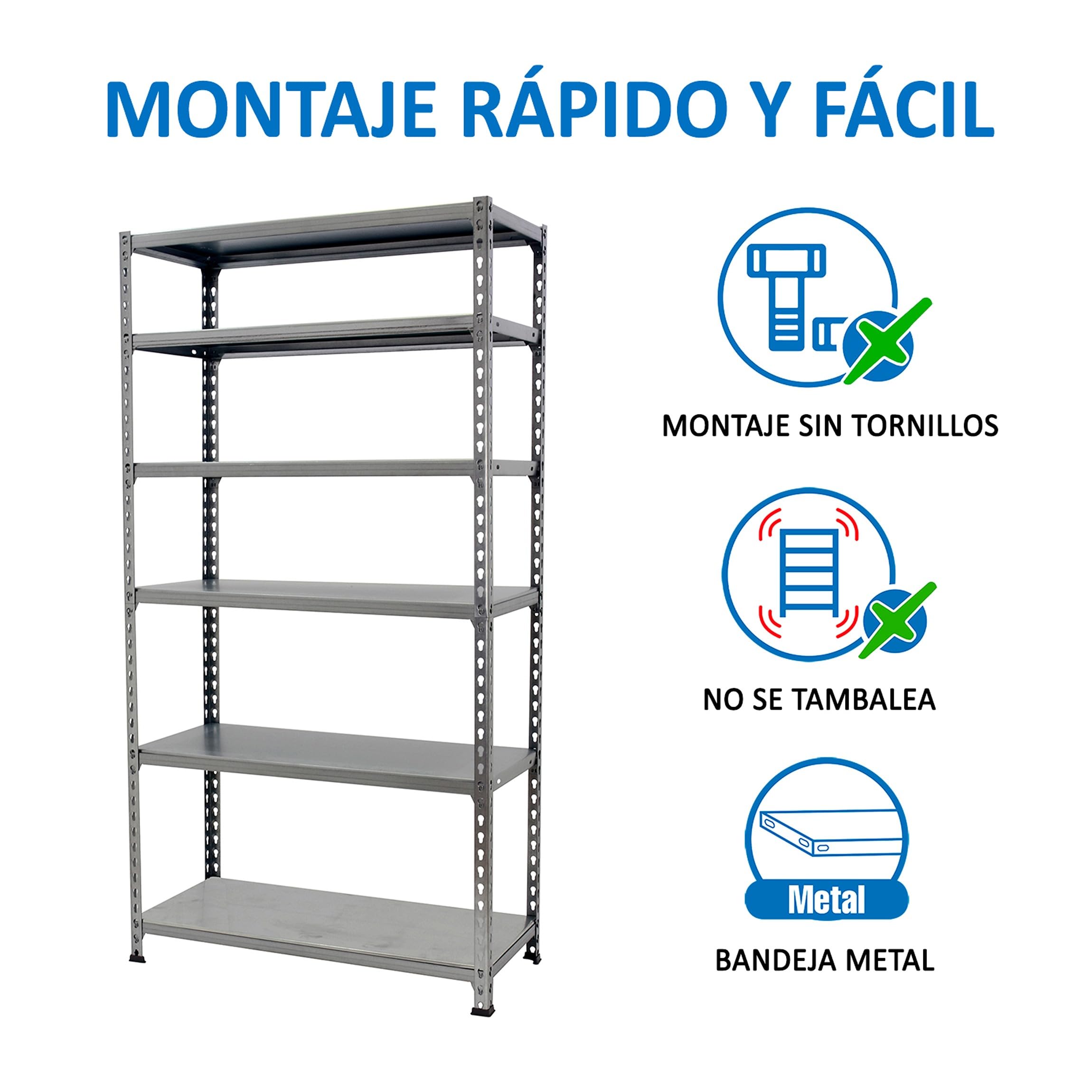 Simon Rack Regał metalowy 2500x900x400 mm, 6 półek, nośność 180 kg na półkę, regał magazynowy i garażowy, stabilna konstrukcja, kolor Szare – Simon Classic
