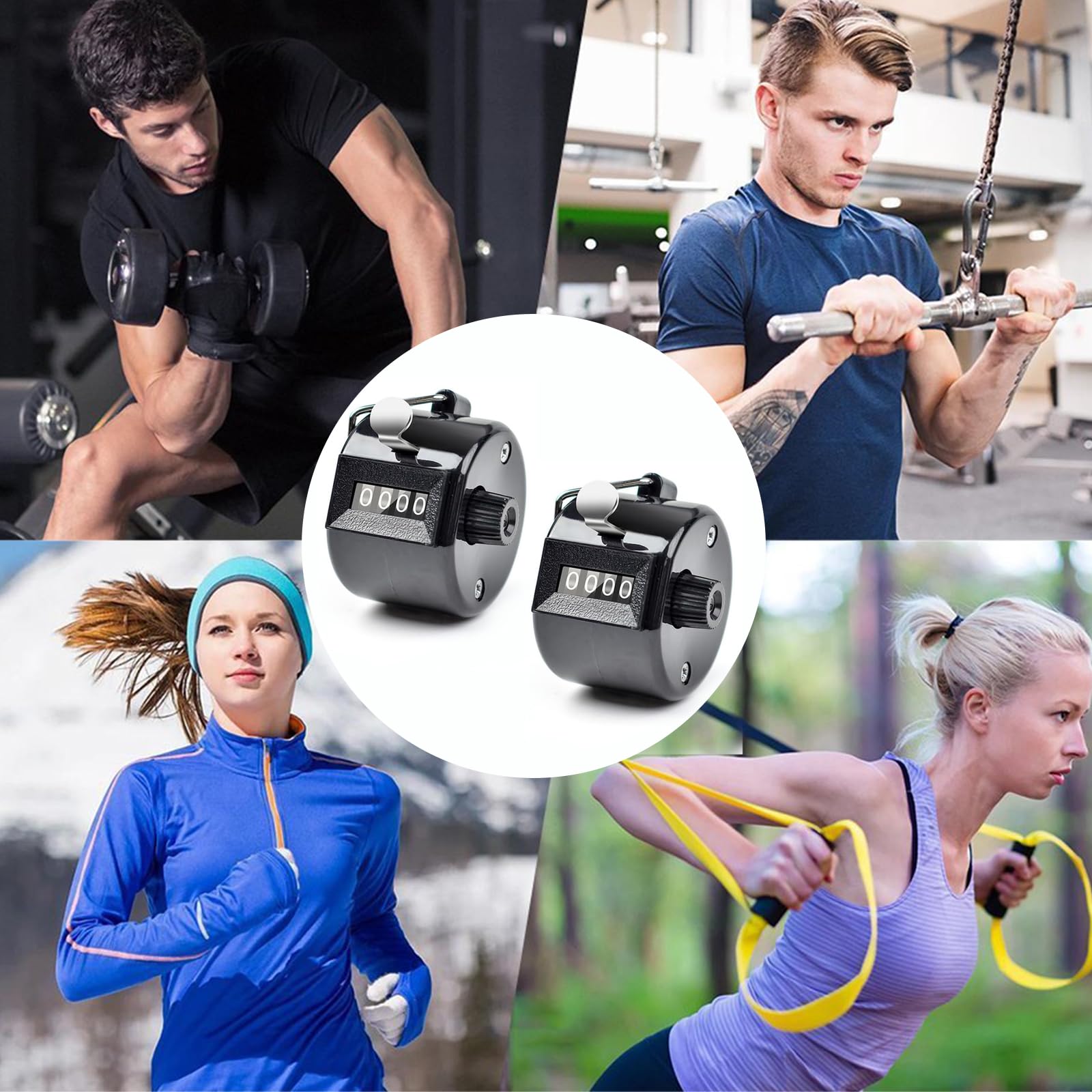 KARELLS Contador Manual 4 Dígitos 2 Piezas Mecánico de Mano para Fitness Deportivo Golf