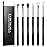 Eye Makeup Brush Set, 6 Pcs Professional Blending Eyeshadow Makeup Brushes for Concealer Eyebrows Eyeliner, Soft Hairs & Wood Handle (black and silver)