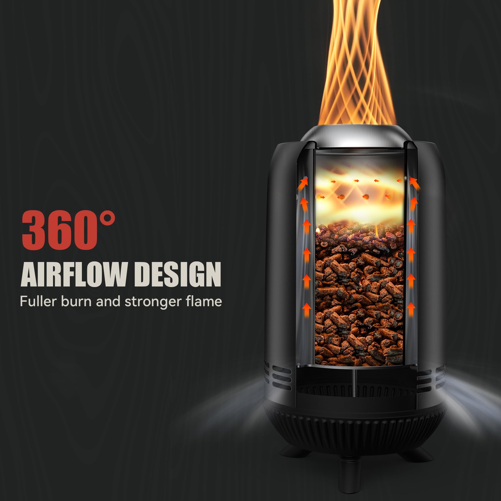 Onlyfire Brasero sin Humos con Bolsa de Transporte, Hoguera de Mesa, Chimenea de Leña y Pellets para Camping al Aire Libre Tailgating Patio, Negro | Chimenea de leña y pellets para acampar al aire libre, patio, patio trasero