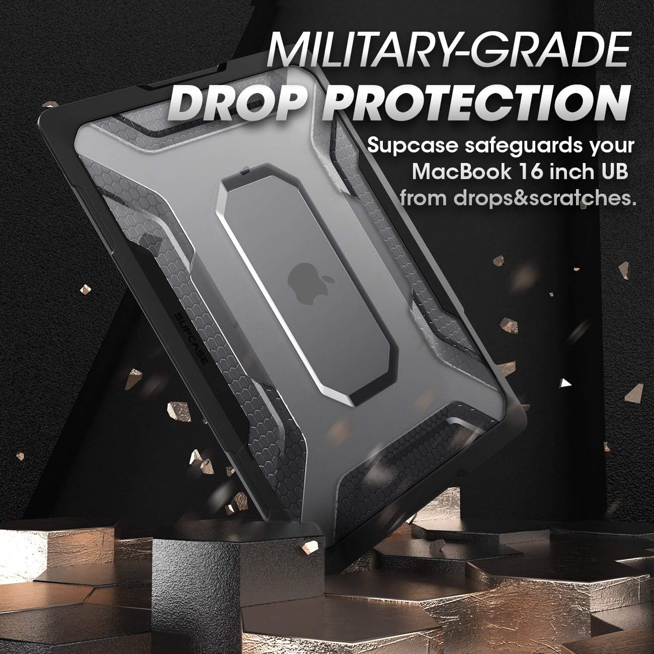 SUPCASE [Unicorn Beetle Series] Case Designed for MacBook Pro 16 inch A2141 (2019 Release), Slim Rubberized TPU Bumper Cover with Touch Bar and Touch ID (Black) - Image 2