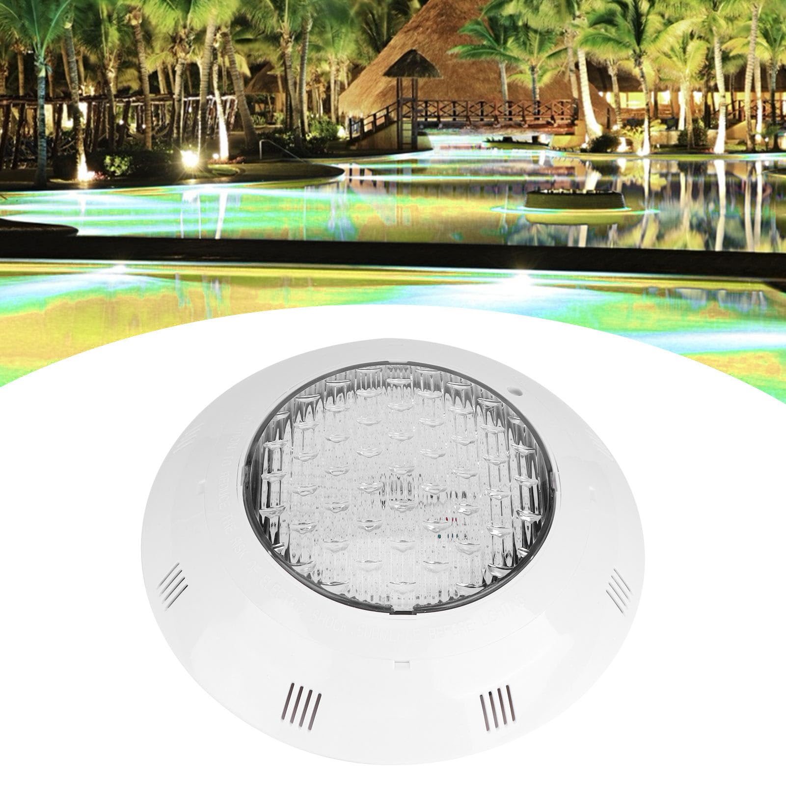 LED-Schwimmbadleuchte, LED-Unterwasser-Poolbeleuchtung, wasserdichte, an der Wand montierte Unterwasser-Warmlampe, für Pools, Teiche, Brunnen, Stufen (35W)