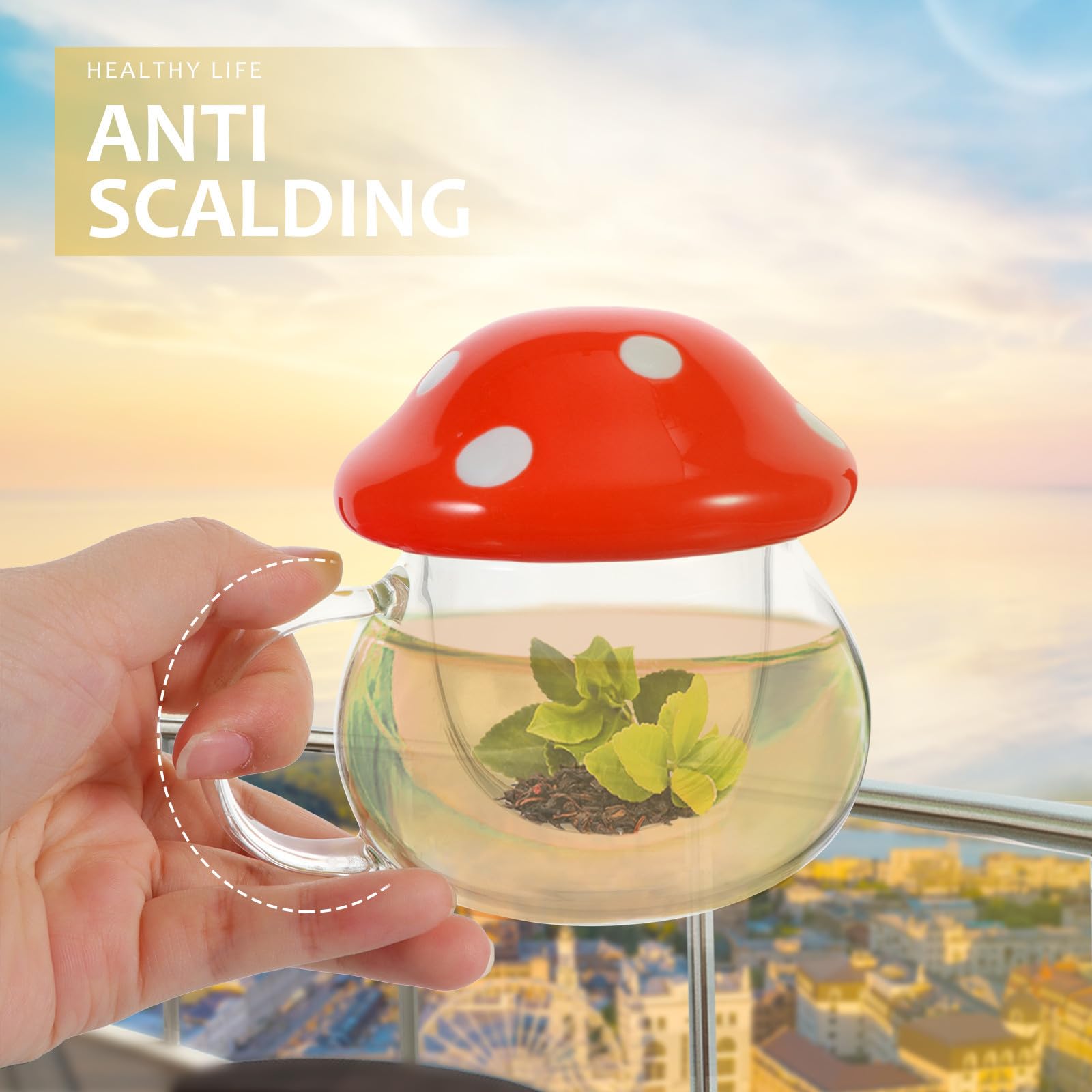 BESTOYARD Taza de Té de Vidrio Infusor y Asa Ergonómica para Hogar