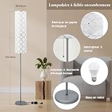 GyroVu Floor Lamp for Living Room, 65” Standing Lamp Tall Lamps for Bedroom with Paper Lampshade Color Temperatures Floor Light for Living Room(Bulb Included) - 5