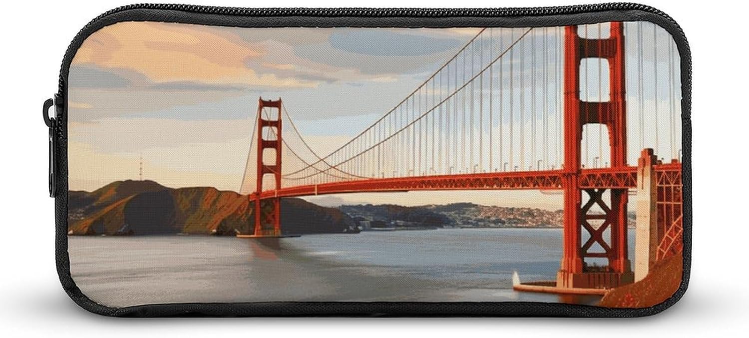 Lightweight Bridge Pen Pouch with Metal Zipper