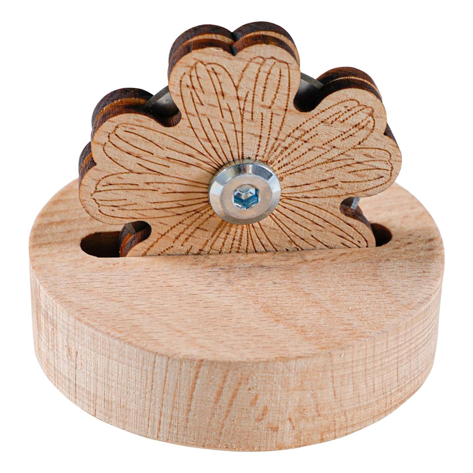 Sewing Thread Cutter, Daisy Quilting Thread Cutter, Blade Saver with Non-Slip Wooden Floral Design, Sewing Snips for Sewing Threads, Stand Thread Cutting Tool Yarn Cutter for Sewing Craft Supplies