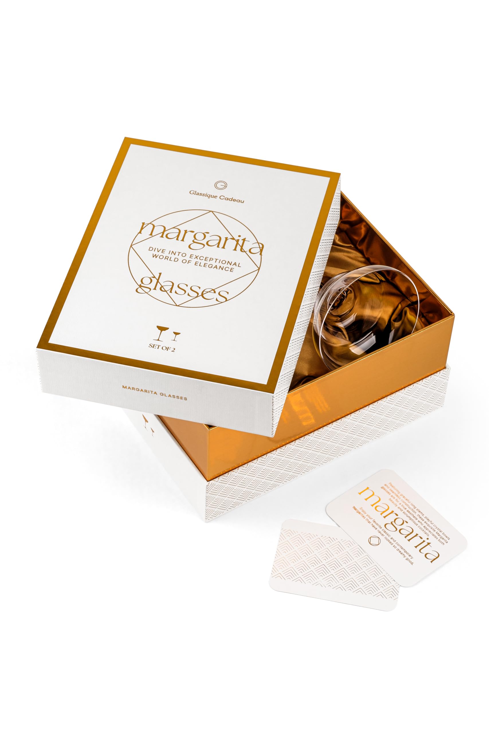 Verres à Cocktail Margarita en Cristal | Lot de 2 | 270 ml | Verres à Pied Longs Élégants pour Daiquiri, Paloma, et Cocktails Glacés | Verrerie Ronde Raffiné