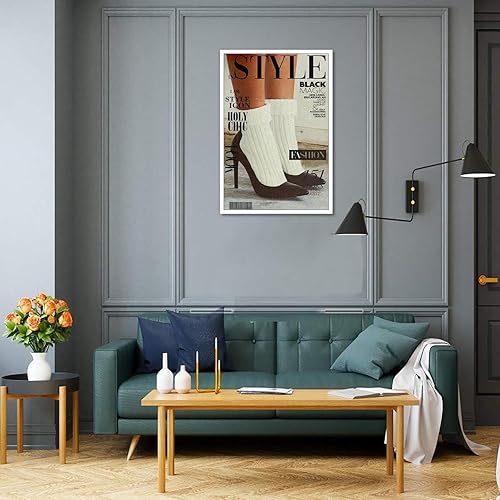 Miniatura 3 de Pósteres de revista de estilo moderno de los años 70, lienzo de tacones altos, arte de pared, con texto en inglés "I Am A Style, icono de estilo