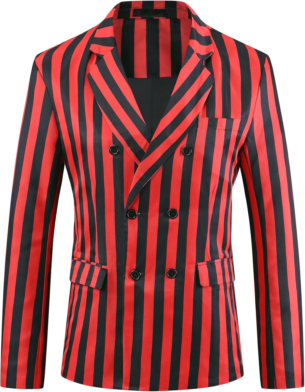 Lars Amadeus Striped Blazers for Men's Peak Lapel Sports Coat Double Breasted Business Stripes Suit Jacket