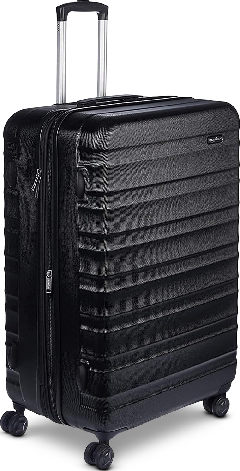 Amazon Basics 30" Hardside Large Checked Luggage, Hardshell Suitcase With Four Multi-directional Wheels, Expandable For Up to 15% More Space, Scratch-Resistant Shell, Black