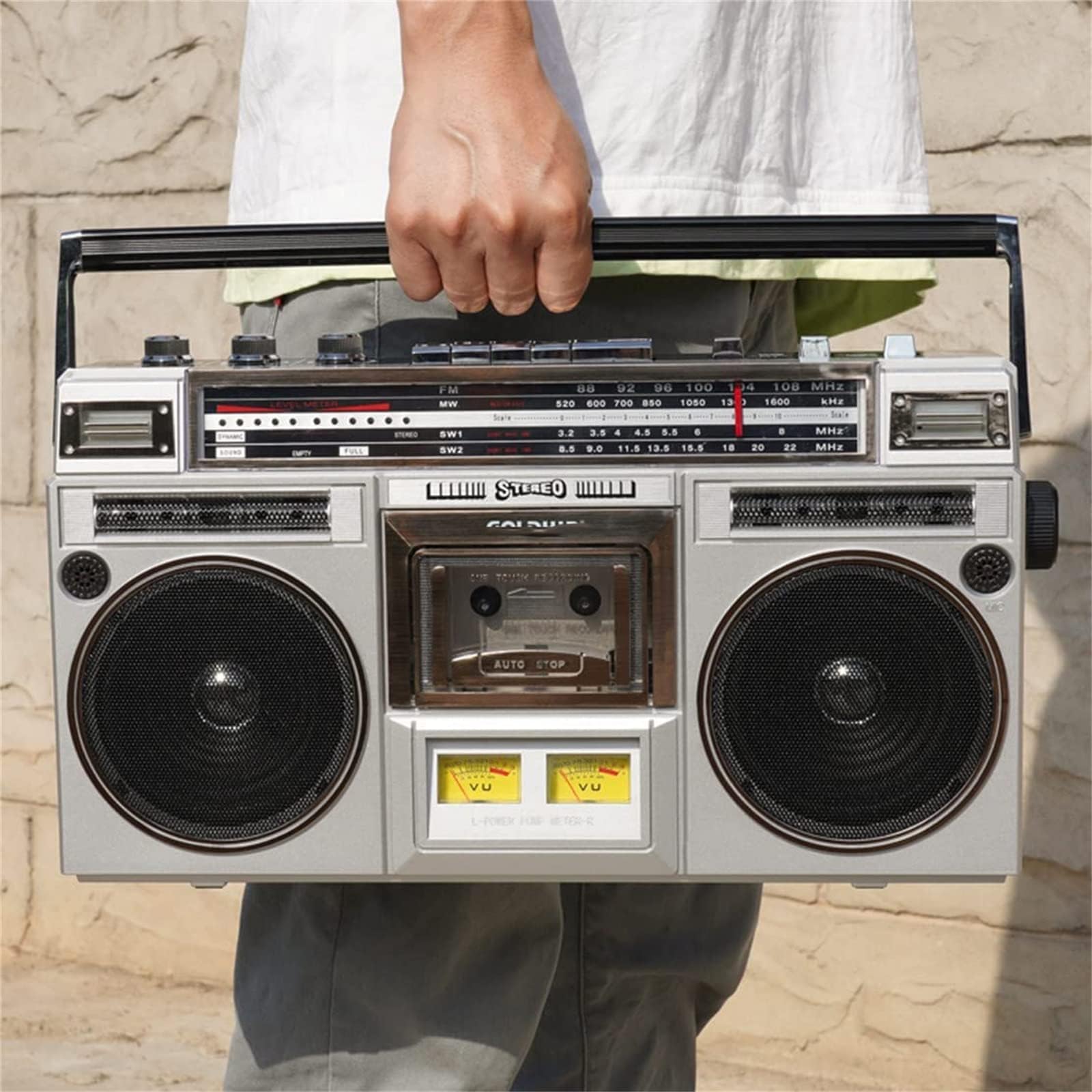 Klasyczny odtwarzacz kasetowy z motywem retro w stylu lat 80., retro odtwarzacz kasetowy Bluetooth z radiem FM i Dab+, nagrywanie USB, radio kasetowe, magnetofon do spotkań rodzinnych, podróży