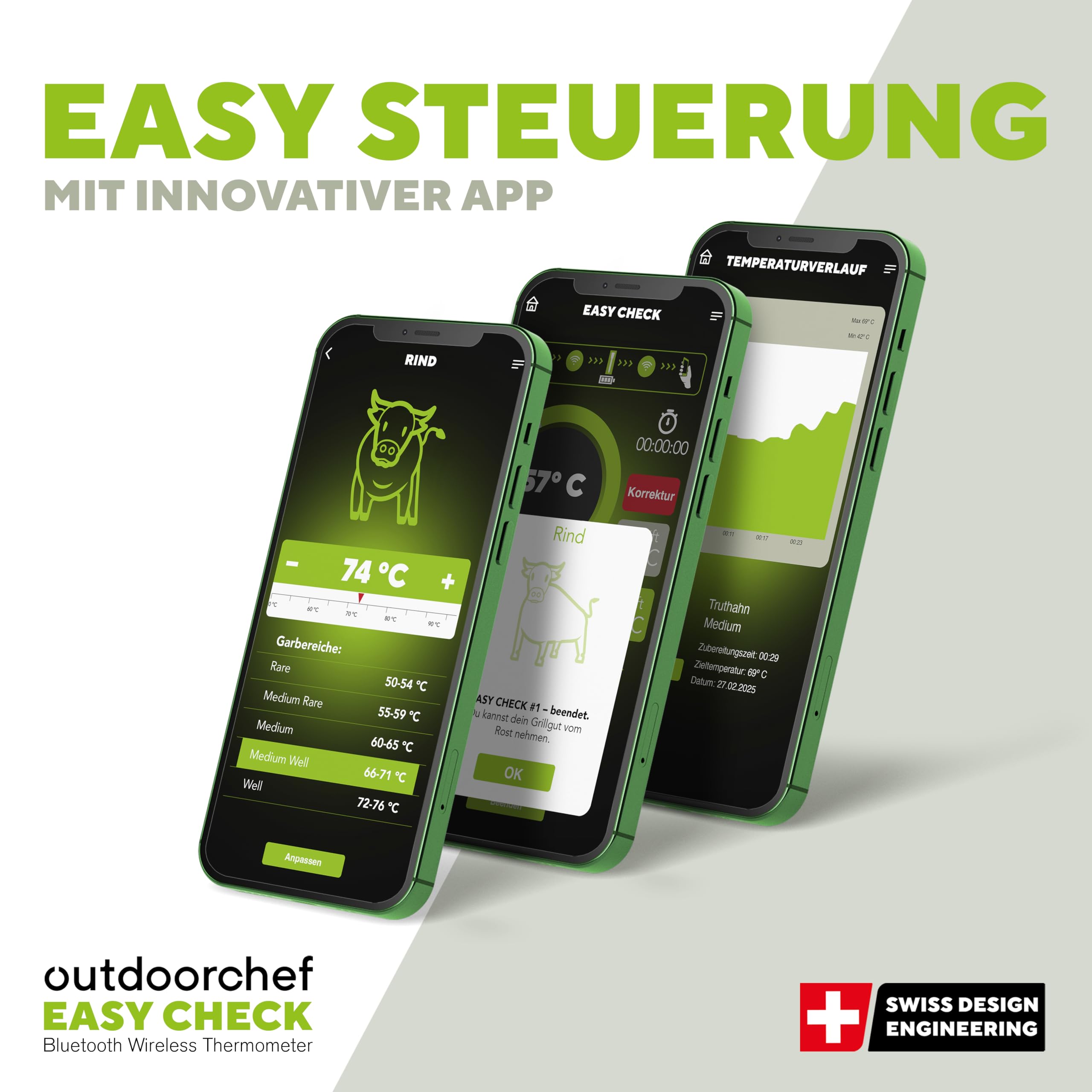 OUTDOORCHEF Termometro Easy Check Dual – Wireless Bluetooth Grill Termometro
