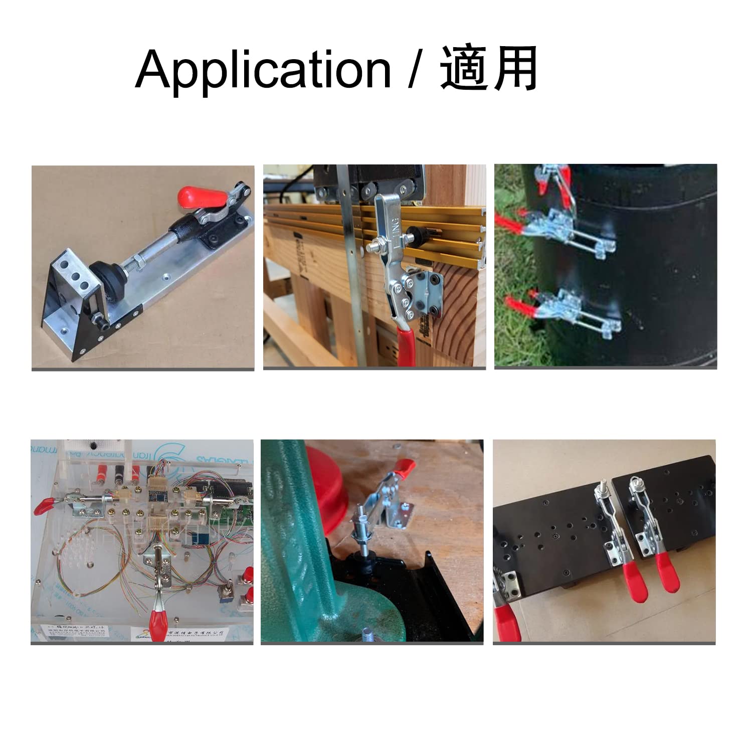 Metal Toggle Latch, 6 Pcs Adjustable Toggle Clamps Lever Latches Quick Release Hand Tool For Doors Cabinets Suitcases 100kg 220 Lbs Capacity 85533800