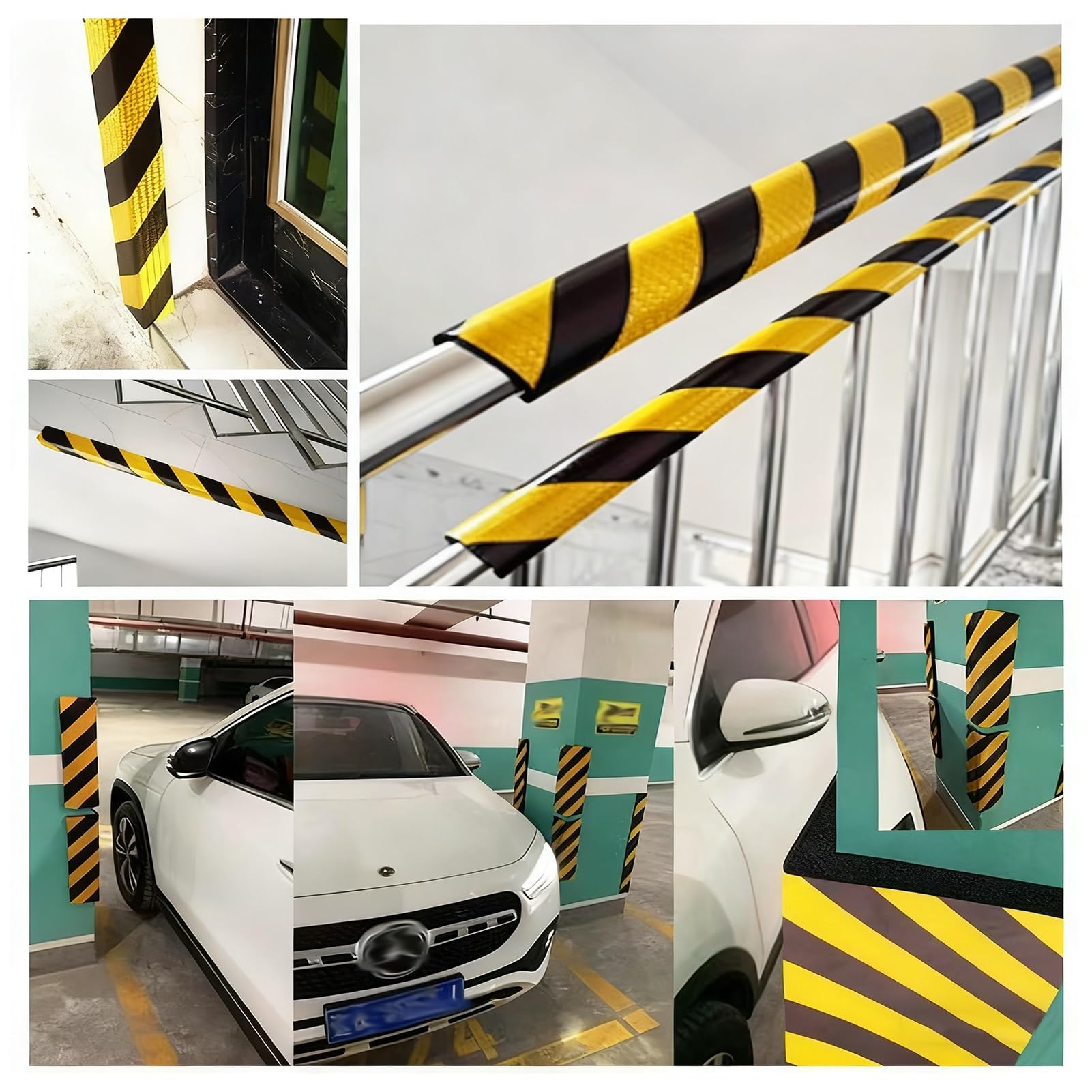 Protector de bordes de espuma, tira de seguridad de 100 cm, color amarillo y negro, protección contra impactos para escaleras, garajes, espacios industriales, 3 unidades