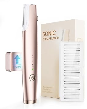 PAPMINI Sonic Dermaplane Razor for Women Face, LED Facial Hair Remover & Facial Exfoliator, Magnetic Wall Storage, One-Touch Blade Eject, Rechargeable Dermaplaning Tool, 11 Replacement Blades
