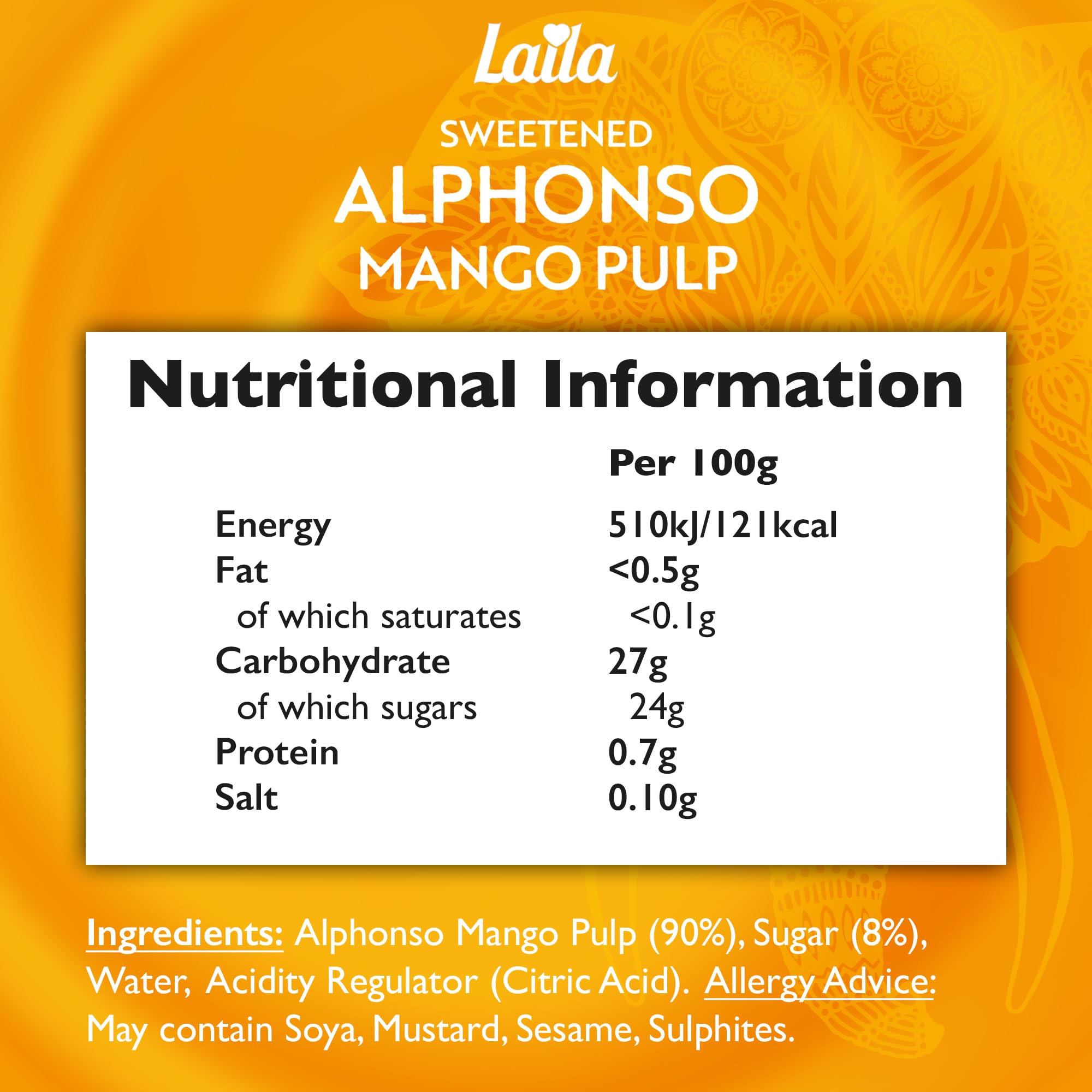 Laila Alphonso Mango Pulp, 850g