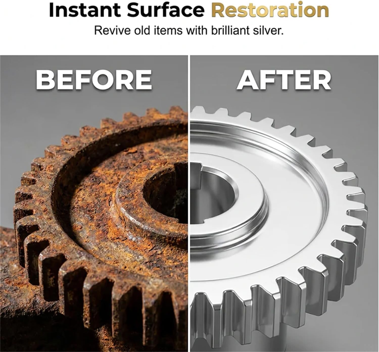 Pintura plateada a base de agua para metal, madera y piedra; revestimiento multisuperficie para muebles y decoración; pintura de cobertura suave para proyectos de renovación (DIY), 300 g (2Piezas)