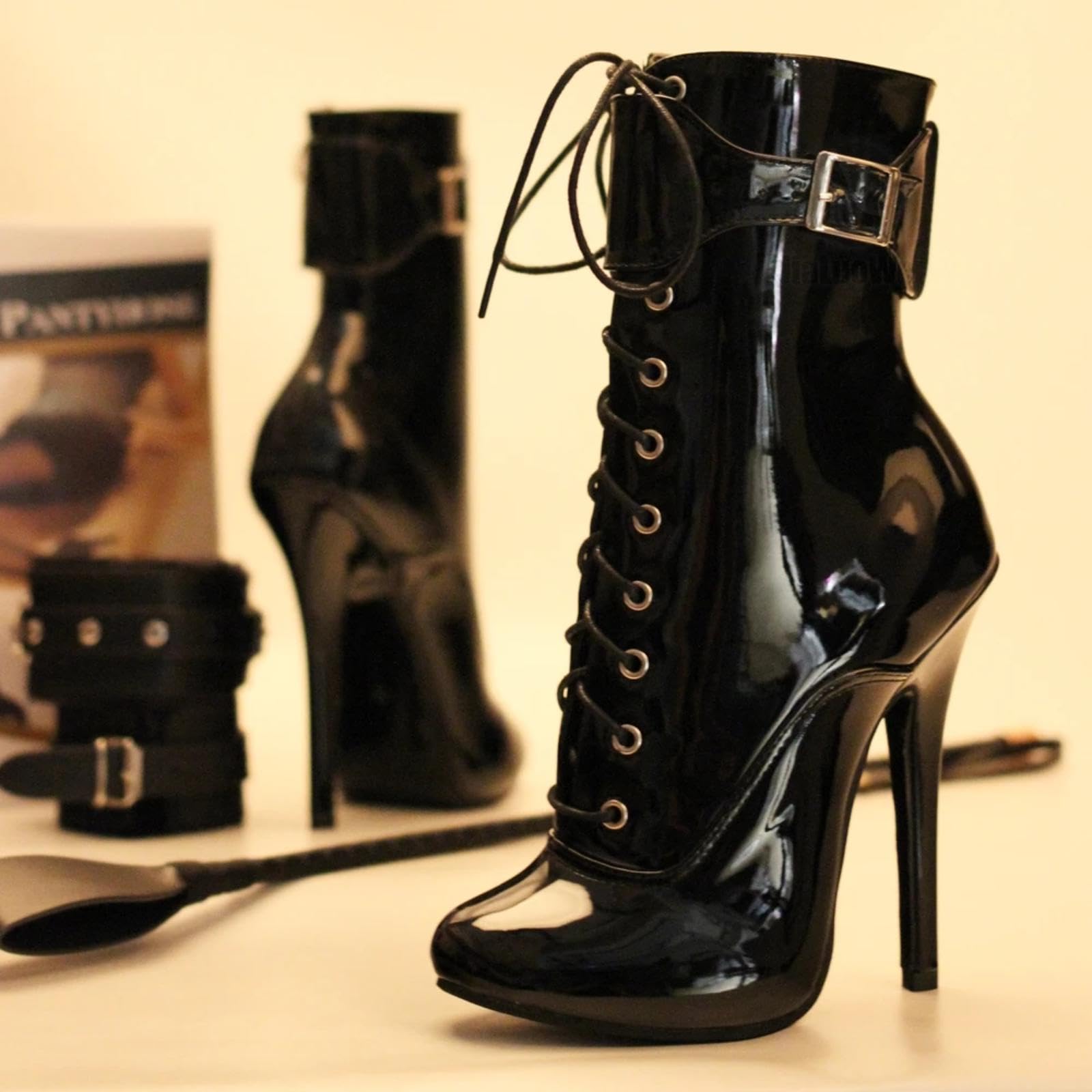 Tacchi Donna Stivaletti con Tacco Alto 14 cm Stiletto Tacco Alto da palcoscenico,Black-40