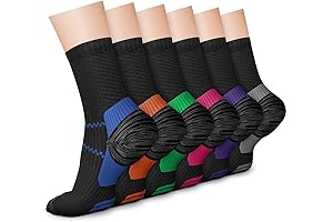 6 Pairs Crew Compression Socks for Women & Men 15-20 mmHg: Optimal...