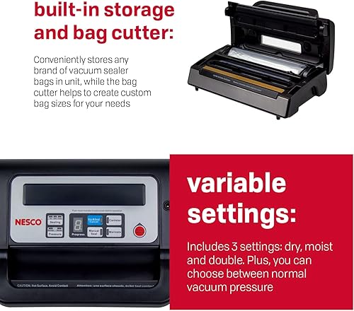 Miniatura 4 de Envasadora de alimentos al vacío Nesco VS-01 - De color blanco Plateado