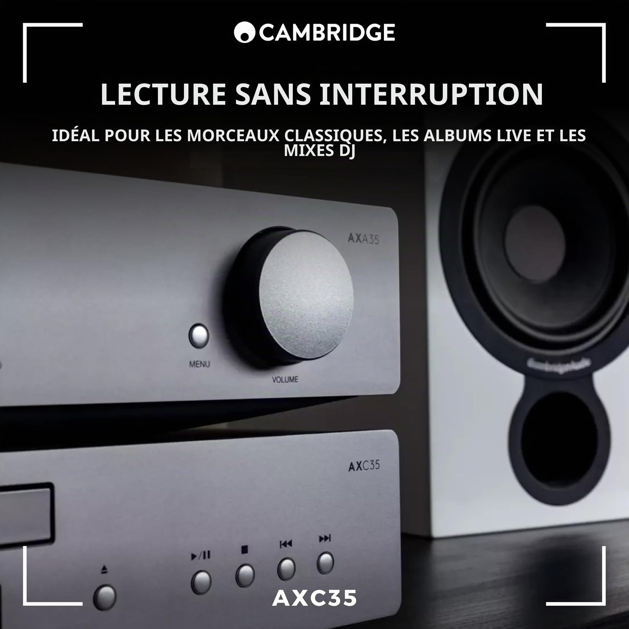 Cambridge Audio AXC35 – Lecteur CD, Lecteur CD HiFi avec Lecture sans Interruption, Wolfson DAC & Sortie numérique pour système stéréo – Lunar Grey