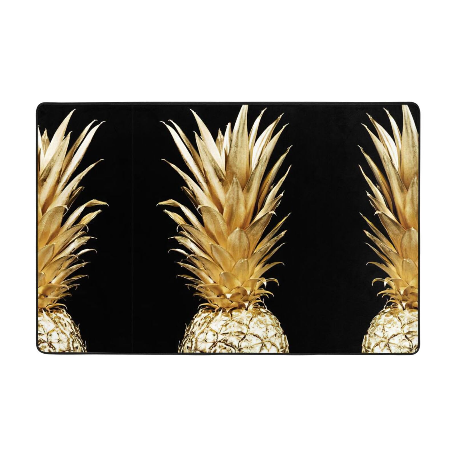 Tapis d'intérieur ananas doré EdWal super doux pour salon et chambre