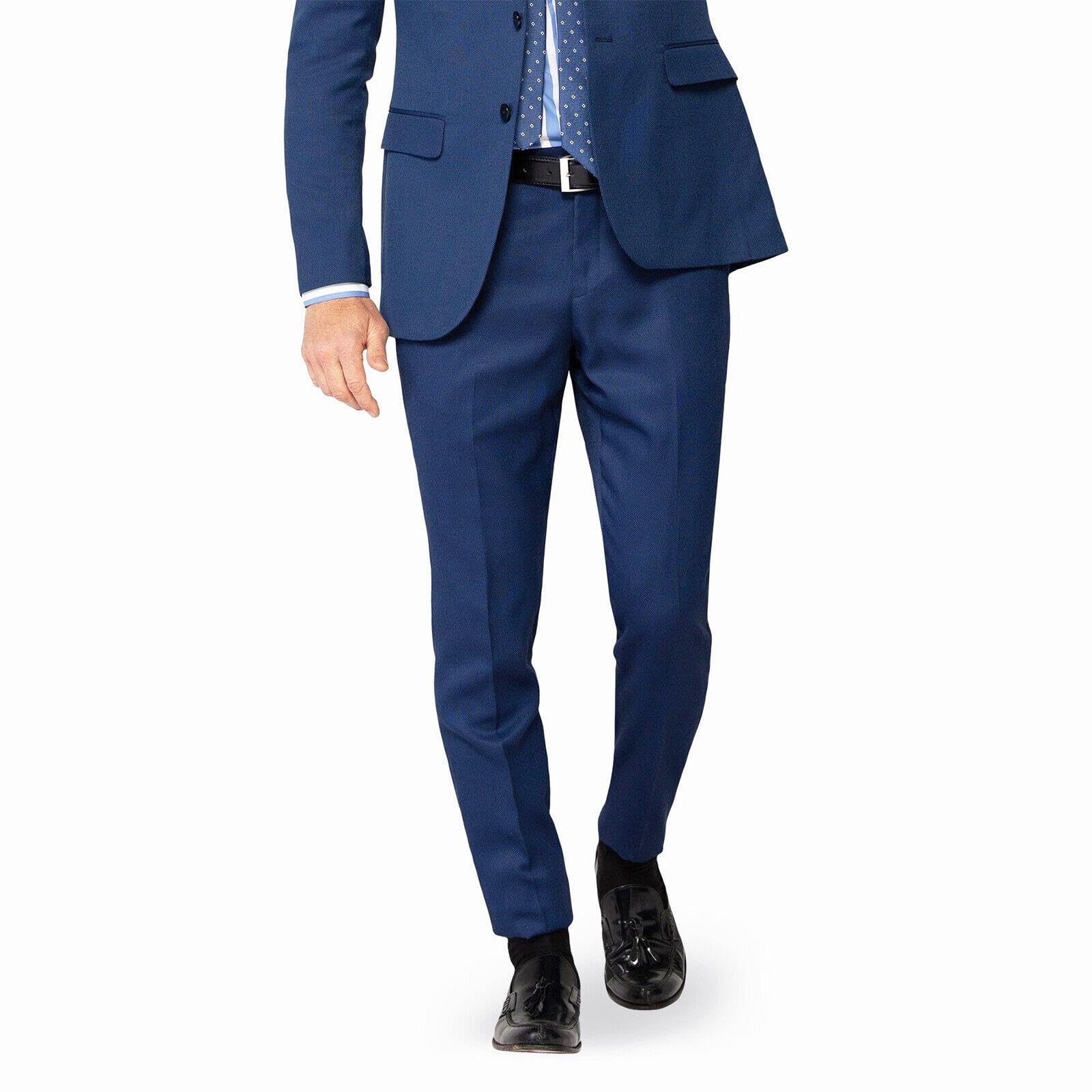 Abito da Uomo Micro Fantasia Vestito Formale Completo Elegante Sartoriale Slim Giacca e Pantalone da Ufficio