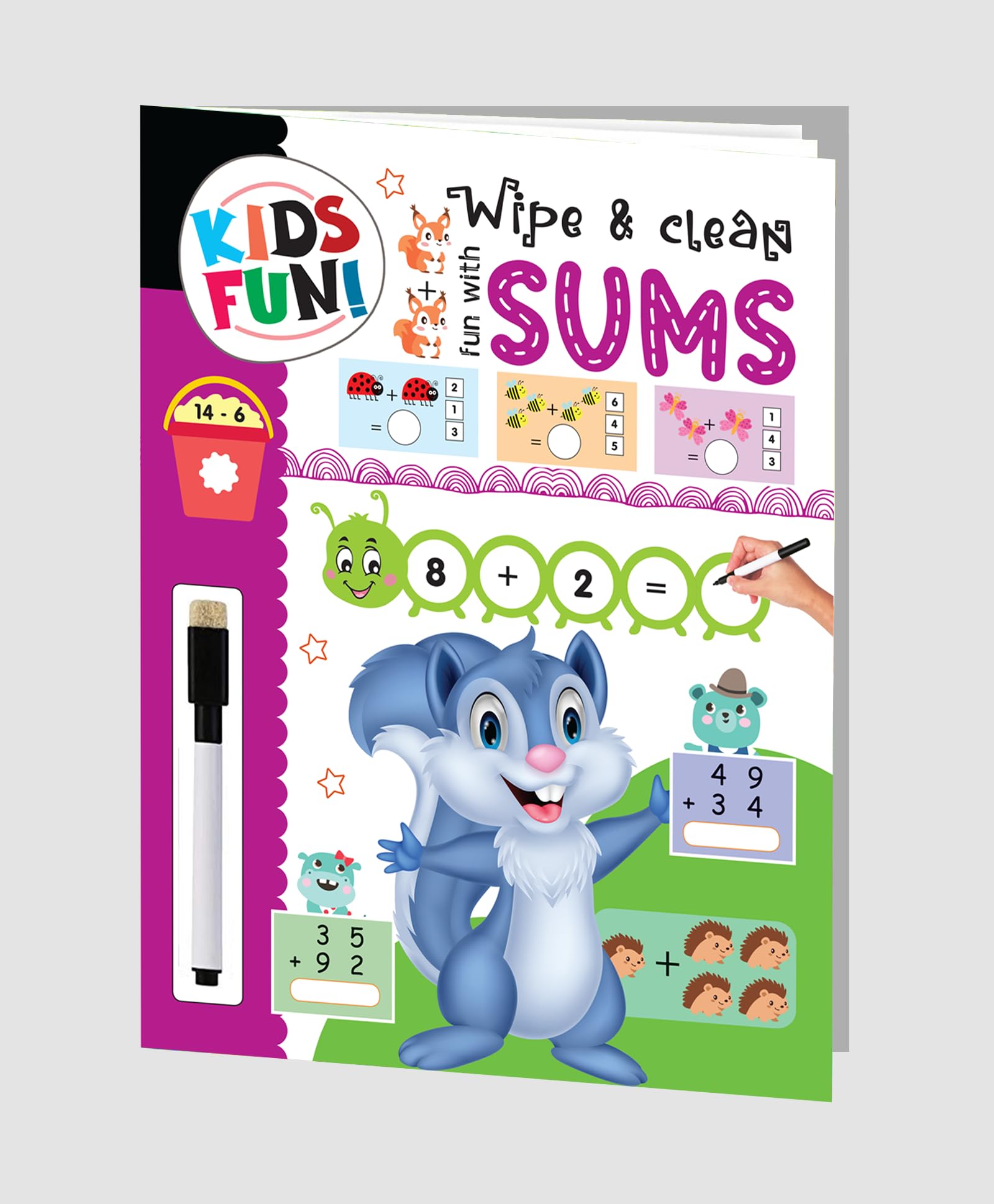 Hello Friend Books Kids Fun! Reusable Wipe and Clean Book - Have Fun With Sums and Enhance Early Learning Skills Through Playful Interaction