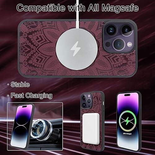 Miniatura 5 de Harryshell Funda magnética desmontable para iPhone 14 Pro Max compatible con MagSafe inalámbrica carga protectora para teléfono con múltiples