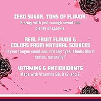 Vista 5 de Sparkling Ice, Uva Frambuesa. Agua con gas, con antioxidantes y vitaminas, cero azúcar. Botellas de 17 oz (Paquete de 12).