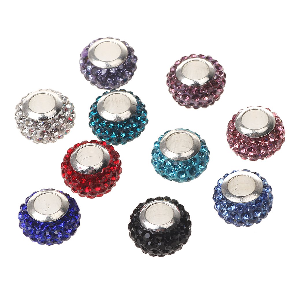 Bulk Crystal Multicolor Round Spacer Beads Charms DIY Bracelet Jewelry Making Pack of 10Pcs-image-22