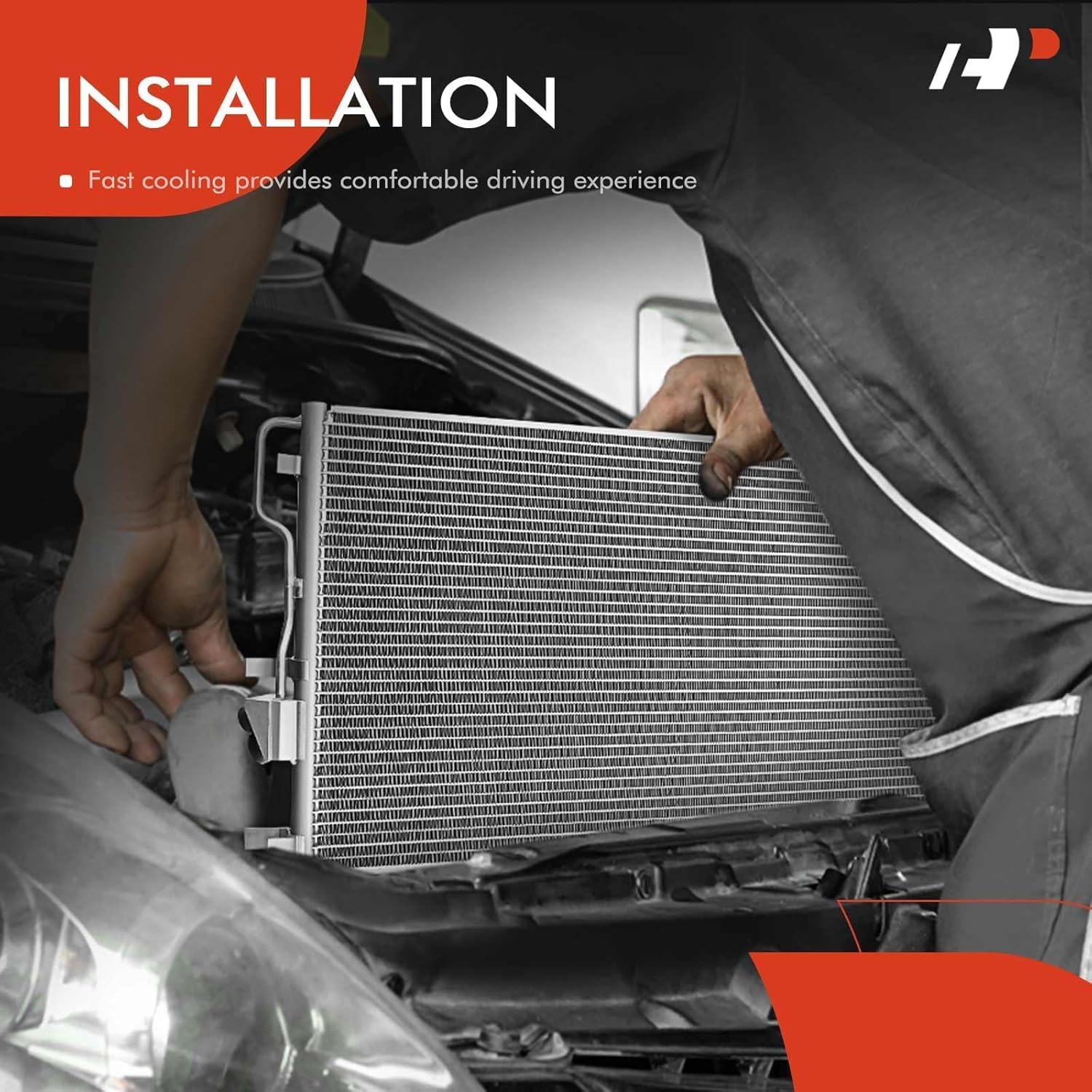 A-Premium A/C Condenser Compatible with International Harvester 2674/3700/9400, 5500i/5600i/5900i, 8600/9200i/9400i/9900i SBA