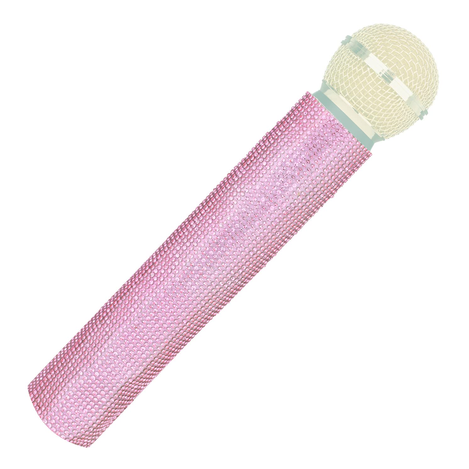 Karaoke Microphone Accessory Rhinestone - Bling Pink Sparkle Sleeve For ...